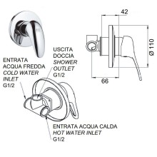 Смеситель для душа Remer Ten T30 Хром