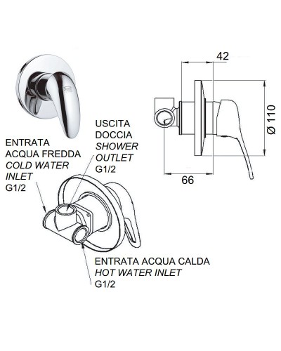 Смеситель для душа Remer Ten T30 Хром