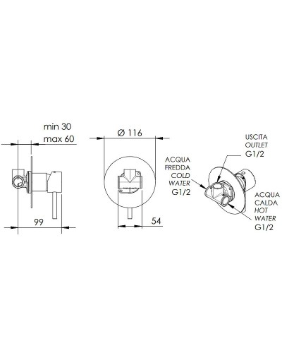 Смеситель для душа Remer X-Style X30LBG Золото брашированное