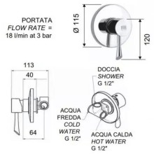 Смеситель для душа Remer Jazz J30 Хром