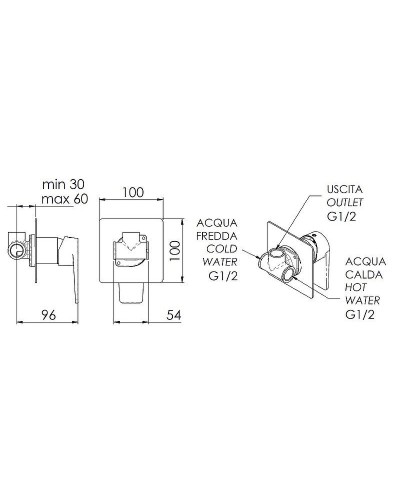 Смеситель для душа Remer Dream D30 Хром