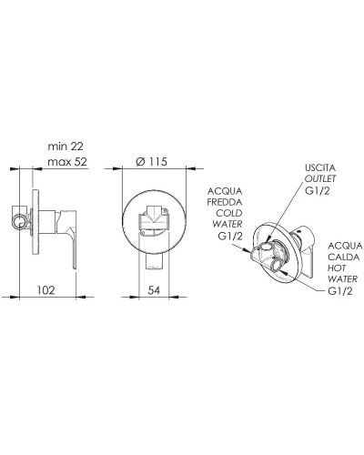 Смеситель для душа Remer Energy EY30NPO Никель брашированный матовый