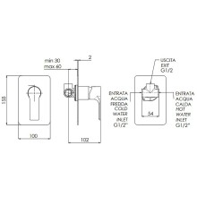 Смеситель для душа Remer Energy EY30L Хром