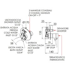 Смеситель для душа Remer Elegance NT09 с термостатом Хром