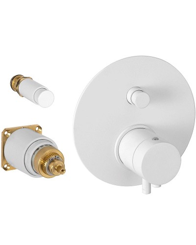 Смеситель для душа Remer Minimal Thermo NT09KBBO с термостатом Белый матовый