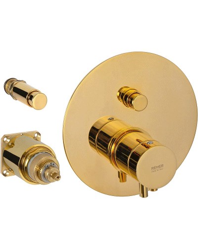 Смеситель для душа Remer Minimal Thermo NT09KBDO с термостатом Золото