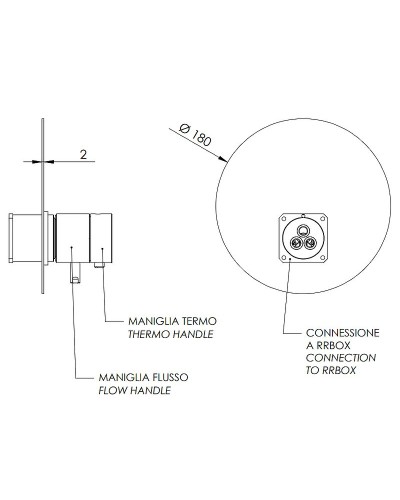 Смеситель для душа Remer Minimal Thermo NT30KBBG с термостатом Золото брашированное