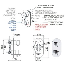 Смеситель для душа Remer Minimal Thermo NT92 с термостатом Хром