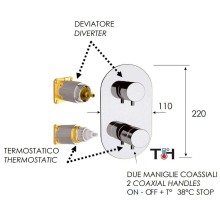 Смеситель для душа Remer Minimal Thermo NT92KBBO с термостатом Белый матовый