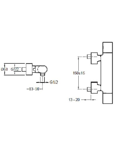 Смеситель для душа Jacob Delafon Talan E10091RU-CP с термостатом Хром
