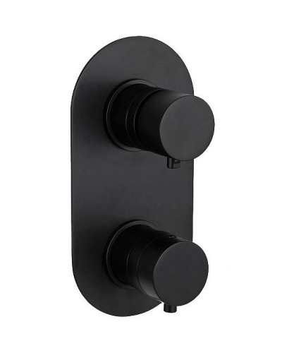 Смеситель для душа Remer Minimal Thermo NT93KBCFP с термостатом Черный хром брашированный