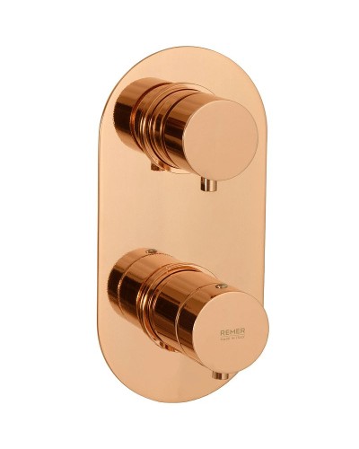 Смеситель для душа Remer Minimal Thermo NT93KBRL с термостатом Медь глянцевая