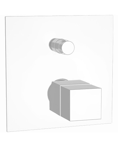 Смеситель для душа Remer Qubica Thermo QT09KBBO с термостатом Белый матовый