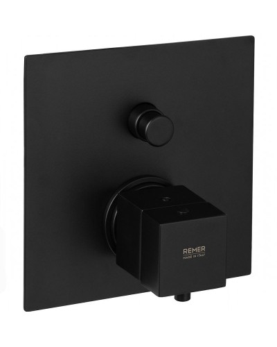 Смеситель для душа Remer Qubica Thermo QT09KBNO с термостатом Черный матовый