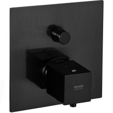 Смеситель для душа Remer Qubica Thermo QT09KBCFP с термостатом Черный хром брашированный