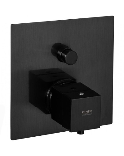 Смеситель для душа Remer Qubica Thermo QT09KBCFP с термостатом Черный хром брашированный