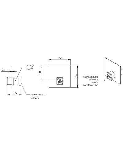 Смеситель для душа Remer Qubica Thermo QT30KBNO с термостатом Черный матовый