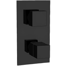 Смеситель для душа Remer Qubica Thermo QT92KBNO с термостатом Черный матовый