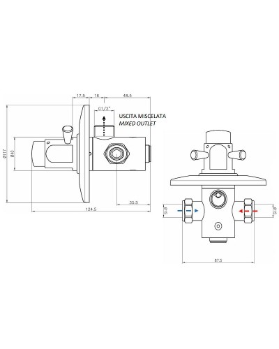Смеситель для душа Remer Tempor TE30M Хром