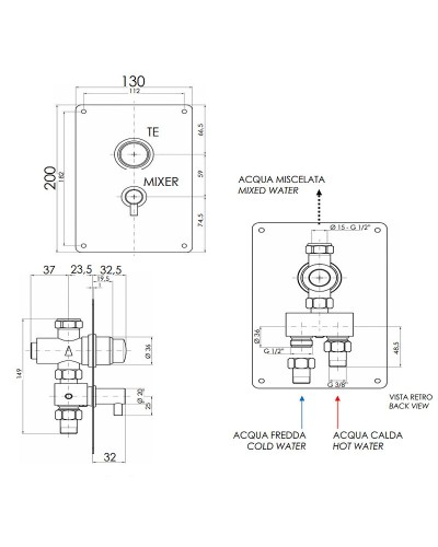 Смеситель для душа Remer Tempor TE32M Хром