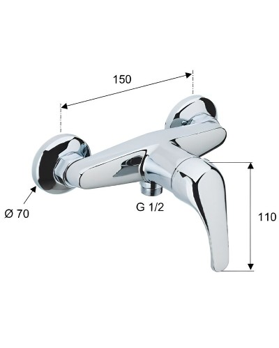 Смеситель для душа Remer Серия 35 F33 Хром