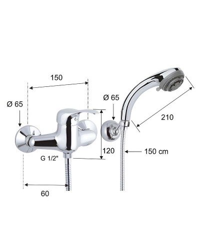 Смеситель для душа Remer Musa M39 Хром