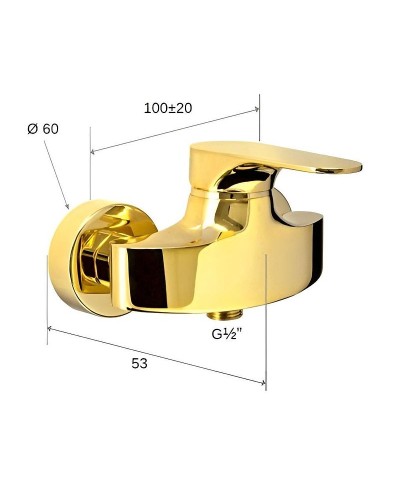 Смеситель для душа Remer Class Line LC31DO Золото