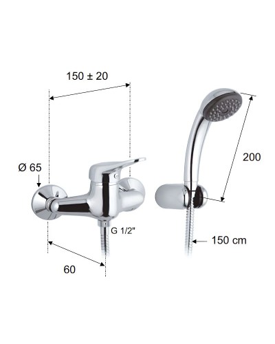 Смеситель для душа Remer Kiss K39 Хром