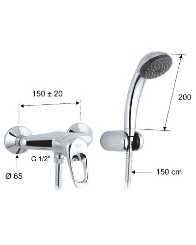 Смеситель для душа Remer Kiss K38 Хром