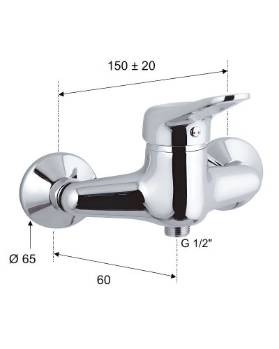 Смеситель для душа Remer Kiss K31 Хром