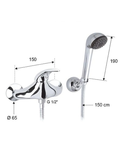 Смеситель для душа Remer Giga Four G394 Хром