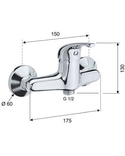 Смеситель для душа Remer Серия 35 F31 Хром