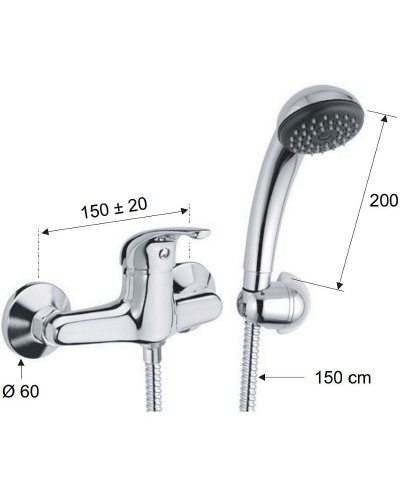 Смеситель для душа Remer Серия 35 F392 Хром
