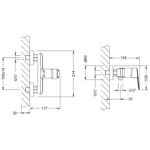 Смеситель для душа Lemark Point LM0303C Хром
