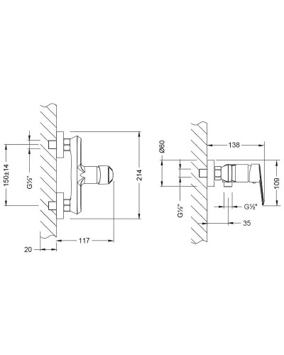 Смеситель для душа Lemark Point LM0303C Хром