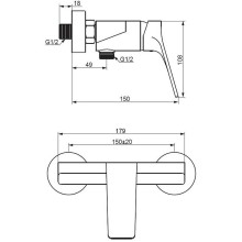 Смеситель для душа Damixa Merkur 402000000 Хром