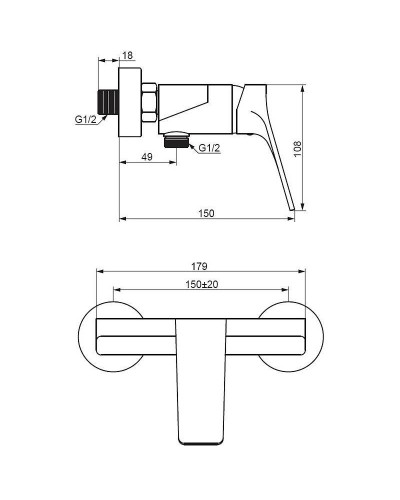Смеситель для душа Damixa Merkur 402000000 Хром