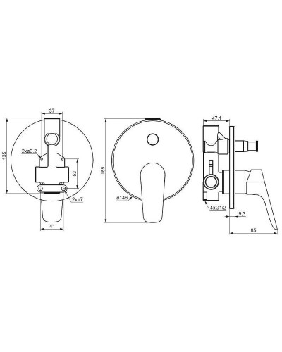 Смеситель для душа Damixa Jupiter 777100000 Хром