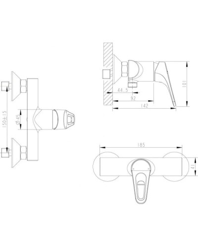 Смеситель для душа Bravat Drop-D F948162C-01