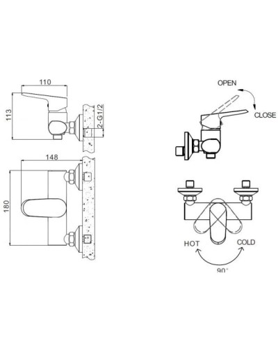 Смеситель для душа Bravat Pure F9105161C-01