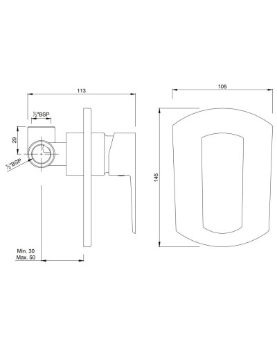 Cмеситель для душа Jaquar Kubix Prime KUP-CHR-35227PM