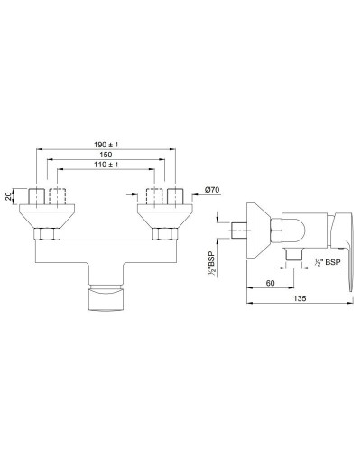 Cмеситель для душа Jaquar Opal Prime OPP-CHR-15149PM
