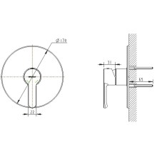 Смеситель для душа Bravat Stream PB83783CP-ENG