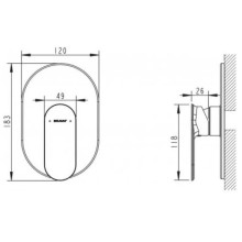 Смеситель для душа Bravat Gina PB865104CP-ENG