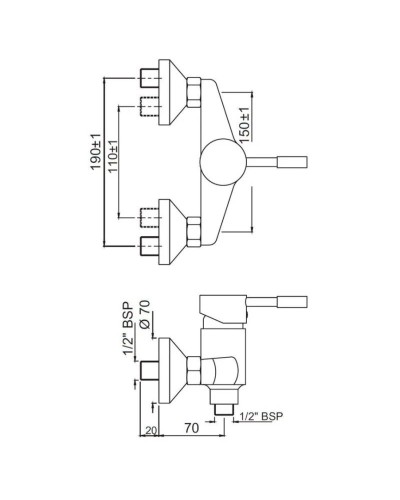 Cмеситель для душа Jaquar Solo SOL-CHR-6149