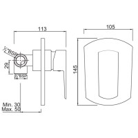 Смеситель для душа Jaquar Kubix Prime KUP-CHR-35229PM