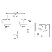 Смеситель для душа Jaquar Fonte FON-CHR-40149
