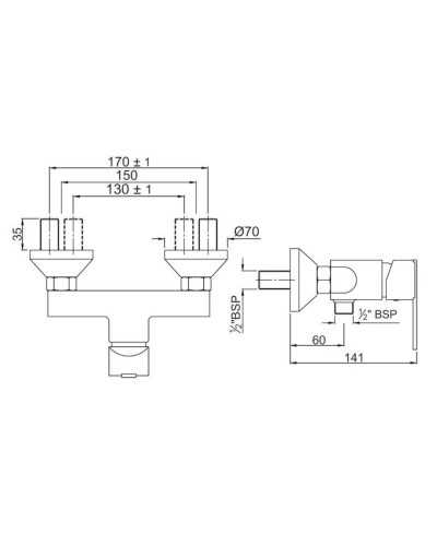 Смеситель для душа Jaquar Fonte FON-CHR-40149