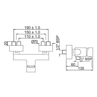 Смеситель для душа Jaquar Kubix Prime KUP-CHR-35149PM
