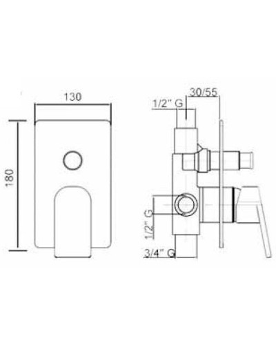 Смеситель для душа Cezares Jump JUMP-DEV3-01-Q Хром